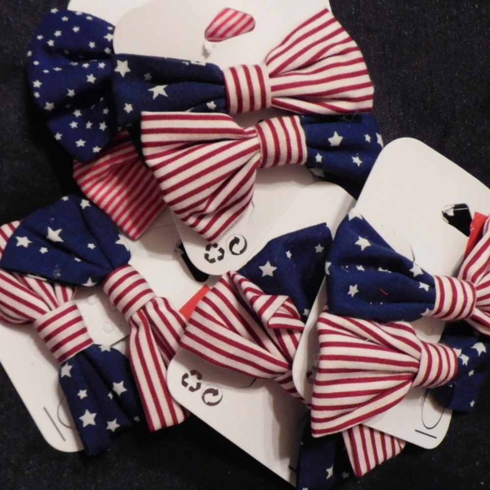 AMERICAN BOWS WITH STARS 2 IN PACK  5 PACKS IN BAG